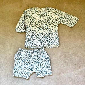 Open Edit Kids Blue and White Matching Set Cotton